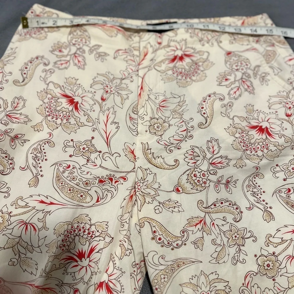 VTG Womyn Women’s Sz: 6 Lightweight Paisley Cropped Wide Leg Flat Front Pant.